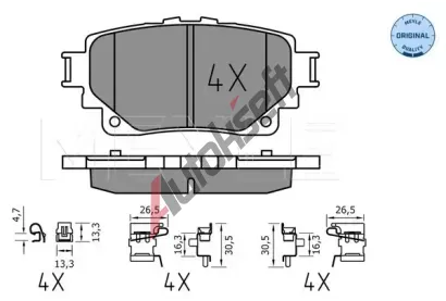 MEYLE Sada brzdovch destiek MEYLE-ORIGINAL: True to OE. ME 025 205 8215, 025 205 8215