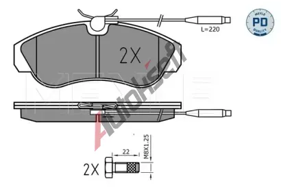 MEYLE Sada brzdovch destiek MEYLE-PD Quality ME 025 217 9919/PD, 025 217 9919/PD