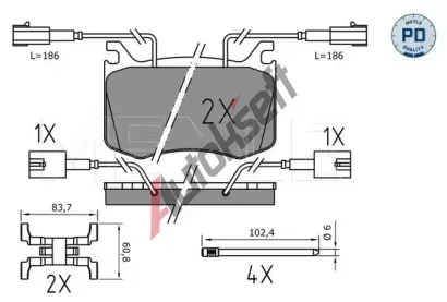 MEYLE Sada brzdovch destiek MEYLE-PD: Advanced performance and design. ME 025 220 9115/PD, 025 220 9115/PD