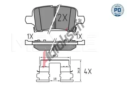 MEYLE Sada brzdovch destiek MEYLE-PD Quality ME 025 221 2917/PD, 025 221 2917/PD