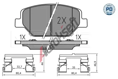 MEYLE Sada brzdovch destiek MEYLE-PD: Advanced performance and design. ME 025 221 3819/PD, 025 221 3819/PD