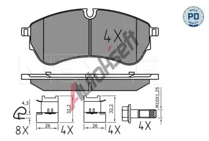 MEYLE Sada brzdovch destiek MEYLE-PD: Advanced design and technology. ME 025 221 4721/PD, 025 221 4721/PD