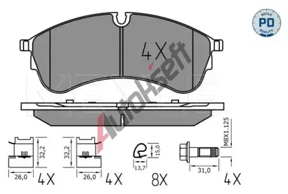 MEYLE Sada brzdovch destiek MEYLE-PD: Advanced performance and design. ME 025 221 7821/PD, 025 221 7821/PD
