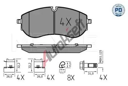 MEYLE Sada brzdovch destiek MEYLE-PD: Advanced performance and design. ME 025 224 9320/PD, 025 224 9320/PD
