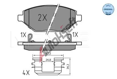 MEYLE Sada brzdovch destiek MEYLE-ORIGINAL: True to OE. ME 025 225 2218, 025 225 2218