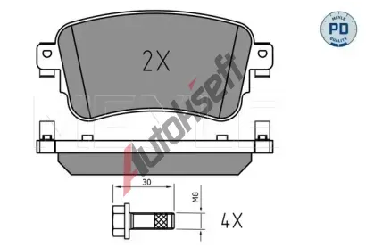 MEYLE Sada brzdovch destiek MEYLE-PD Quality ME 025 225 8818/PD, 025 225 8818/PD