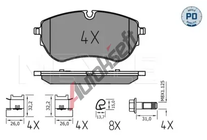 MEYLE Sada brzdovch destiek MEYLE-PD: Advanced performance and design. ME 025 226 4420/PD, 025 226 4420/PD