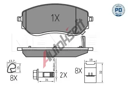 MEYLE Sada brzdovch destiek MEYLE-PD: Advanced performance and design. ME 025 226 6021/PD, 025 226 6021/PD