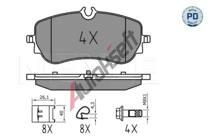 MEYLE Sada brzdovch destiek MEYLE-PD: Advanced design and technology. ME 025 228 0219/PD, 025 228 0219/PD