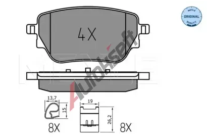 MEYLE Sada brzdovch destiek MEYLE-ORIGINAL: True to OE. ME 025 229 8617, 025 229 8617