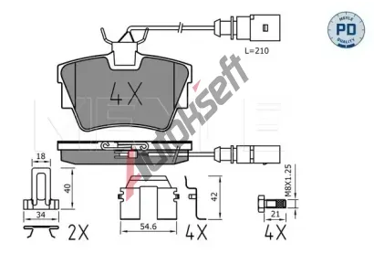 MEYLE Sada brzdovch destiek PLATINUM PAD ME 025 232 2416-1/PD, 025 232 2416-1/PD