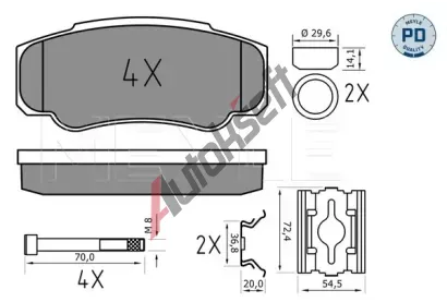 MEYLE Sada brzdovch destiek MEYLE-PD Quality ME 025 239 2120/PD, 025 239 2120/PD