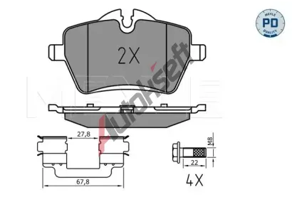 MEYLE Sada brzdovch destiek MEYLE-PD Quality ME 025 239 8418/PD, 025 239 8418/PD