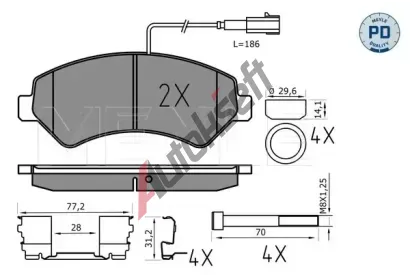 MEYLE Sada brzdovch destiek MEYLE-PD Quality ME 025 244 6619-1/PD, 025 244 6619-1/PD