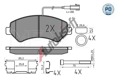 MEYLE Sada brzdovch destiek MEYLE-PD Quality ME 025 244 6619-2/PD, 025 244 6619-2/PD