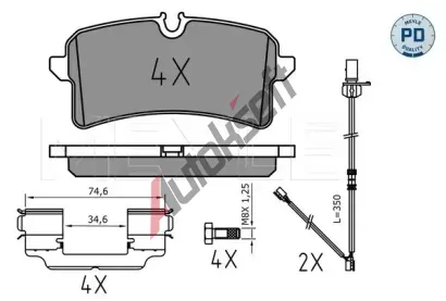 MEYLE Sada brzdovch destiek MEYLE-PD Quality ME 025 246 4317/PD, 025 246 4317/PD
