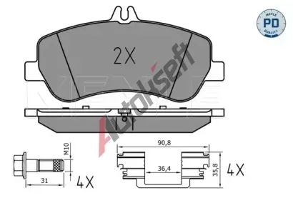 MEYLE Sada brzdovch destiek MEYLE-PD: Advanced performance and design. ME 025 248 6720/PD, 025 248 6720/PD