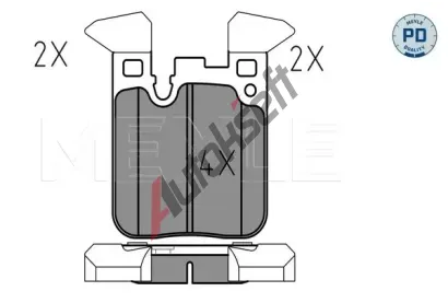 MEYLE Sada brzdovch destiek MEYLE-PD Quality ME 025 250 2916/PD, 025 250 2916/PD