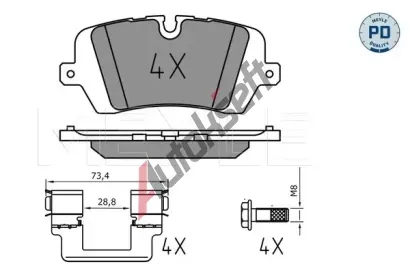 MEYLE Sada brzdovch destiek MEYLE-PD Quality ME 025 257 2016/PD, 025 257 2016/PD