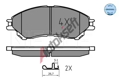 MEYLE Sada brzdovch destiek MEYLE-ORIGINAL: True to OE. ME 025 259 7916, 025 259 7916