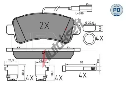 MEYLE Sada brzdovch destiek MEYLE-PD: Advanced performance and design. ME 025 259 8721/PD, 025 259 8721/PD