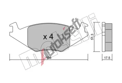 METELLI Sada brzdovch destiek MT 22-0047-0, 22-0047-0