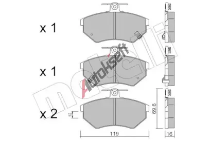 METELLI Sada brzdov�ch desti�ek MT 22-0050-5, 22-0050-5