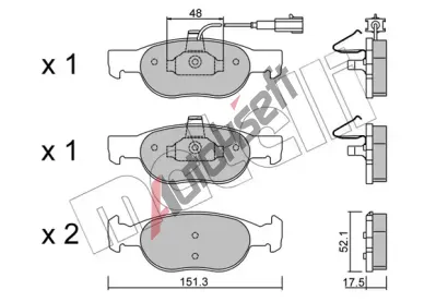 METELLI Sada brzdových destiček MT 22-0079-0, 22-0079-0 METELLI Sada brzdových destiček MT 22-0079-0, 22-0079-0