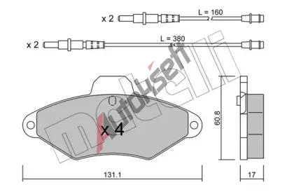 METELLI Sada brzdovch destiek MT 22-0144-0, 22-0144-0