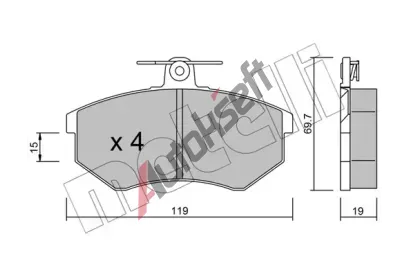 METELLI Sada brzdovch destiek MT 22-0148-0, 22-0148-0