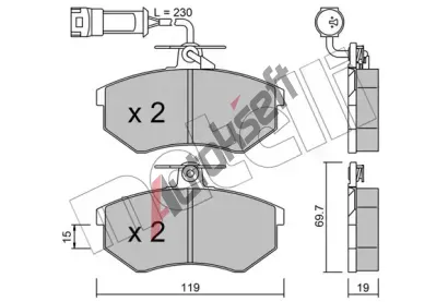 METELLI Sada brzdovch destiek MT 22-0148-1, 22-0148-1