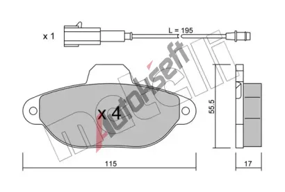 METELLI Sada brzdovch destiek MT 22-0159-2, 22-0159-2
