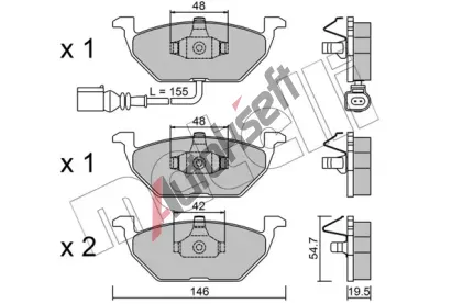 METELLI Sada brzdovch destiek MT 22-0211-2, 22-0211-2