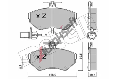 METELLI Sada brzdovch destiek MT 22-0215-2, 22-0215-2