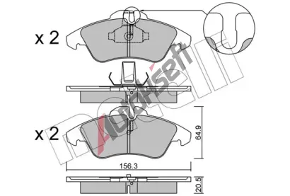 METELLI Sada brzdovch destiek MT 22-0256-0, 22-0256-0