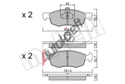 METELLI Sada brzdovch destiek MT 22-0274-2, 22-0274-2