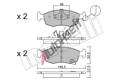 METELLI Sada brzdovch destiek MT 22-0274-5, 22-0274-5