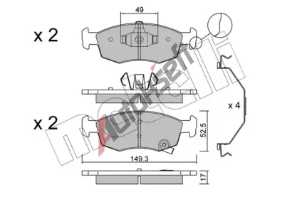 METELLI Sada brzdovch destiek MT 22-0274-6, 22-0274-6