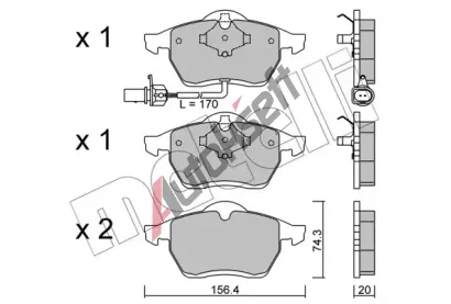METELLI Sada brzdovch destiek MT 22-0279-1, 22-0279-1