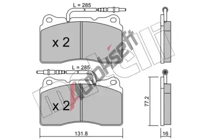 METELLI Sada brzdovch destiek MT 22-0288-2, 22-0288-2