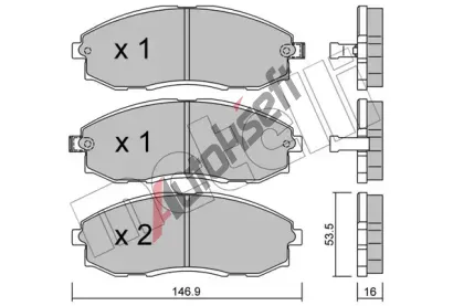 METELLI Sada brzdovch destiek MT 22-0297-0, 22-0297-0