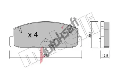 METELLI Sada brzdov�ch desti�ek MT 22-0302-2, 22-0302-2