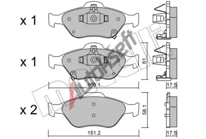 METELLI Sada brzdových destiček MT 22-0316-1, 22-0316-1 METELLI Sada brzdových destiček MT 22-0316-1, 22-0316-1