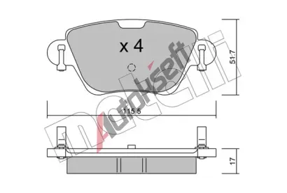 METELLI Sada brzdovch destiek MT 22-0319-0, 22-0319-0
