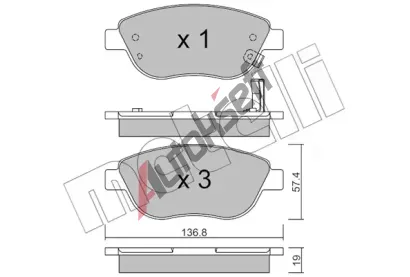 METELLI Sada brzdovch destiek MT 22-0322-2, 22-0322-2