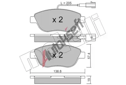 METELLI Sada brzdovch destiek MT 22-0322-3, 22-0322-3