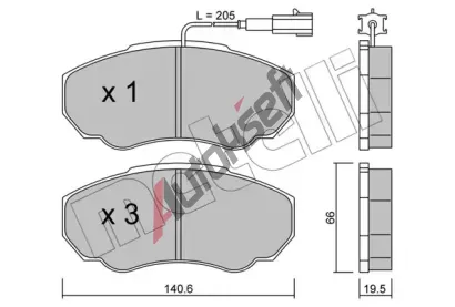 METELLI Sada brzdovch destiek MT 22-0325-0, 22-0325-0