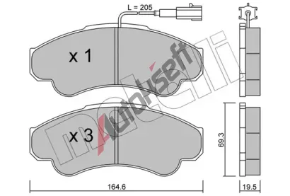 METELLI Sada brzdovch destiek MT 22-0326-0, 22-0326-0