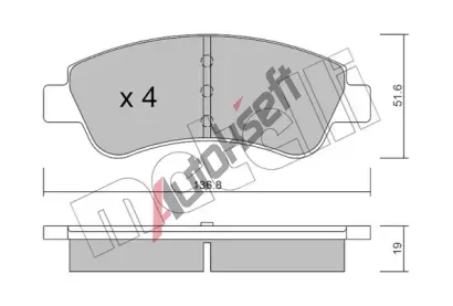 METELLI Sada brzdovch destiek MT 22-0327-0, 22-0327-0