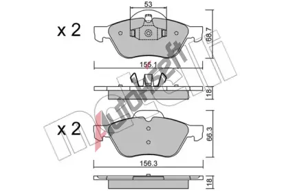 METELLI Sada brzdových destiček MT 22-0335-0, 22-0335-0 METELLI Sada brzdových destiček MT 22-0335-0, 22-0335-0